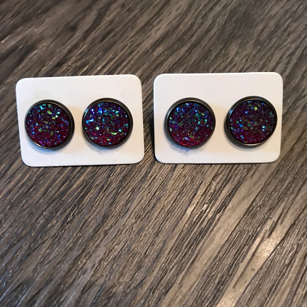 Druzy stud earrings